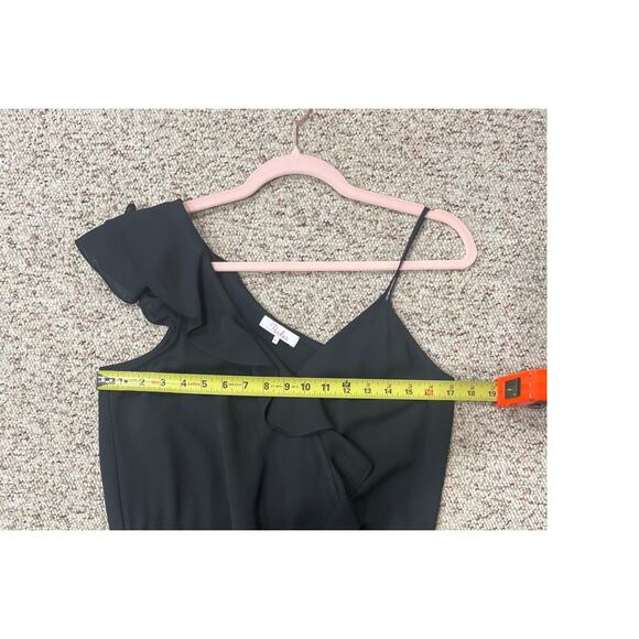 PARKER - Addison Black Sleeveless Ruffle Asymmetrical Jumpsuit Size 2 - Picture 6 of 12